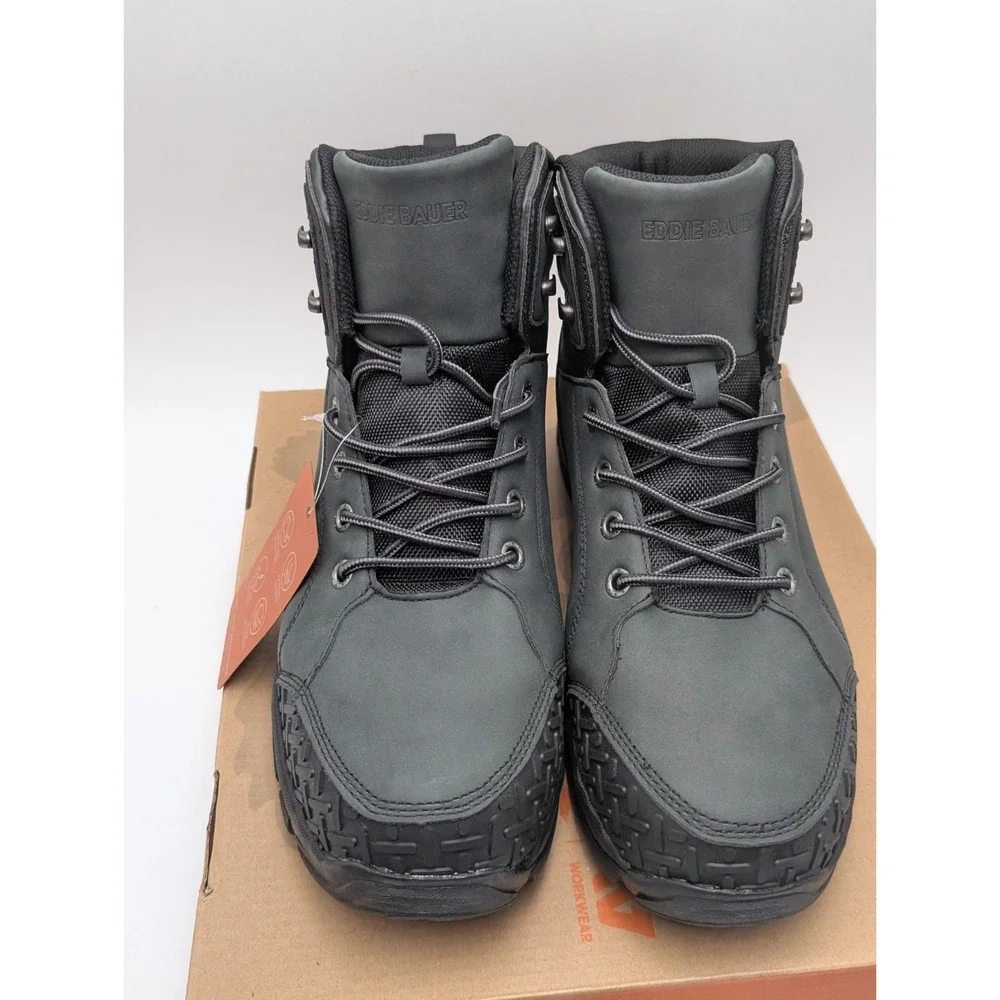 Eddie Bauer Azimuth Steel Toe Work Boots Mens 11.5 M Black Gray Safety Boots
